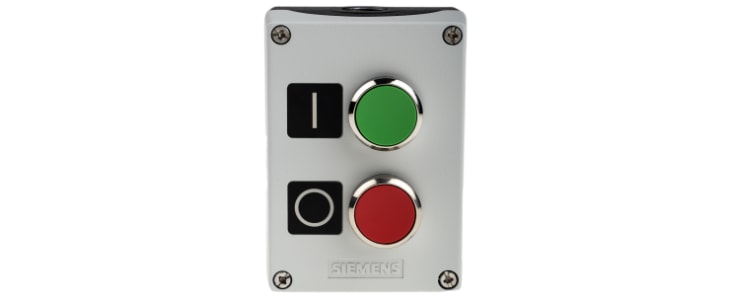 Siemens Enclosed Push Button - SPDT, Metal, Green, Red, IP66, IP67, IP69