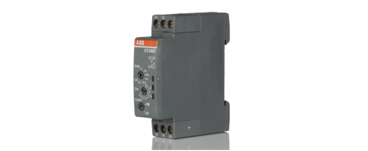 ABB CT-C Series DIN Rail, Snap-On Timer Relay, 110 → 130V ac, 1-Contact, 0.1 - 10s, 1-Function, SPDT