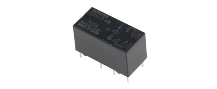 Omron PCB Mount Signal Relay, 24V dc Coil, 1A Switching Current, DPDT