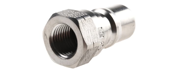 Parker Stainless Steel Male Hydraulic Quick Connect Coupling, G 1/4 Female