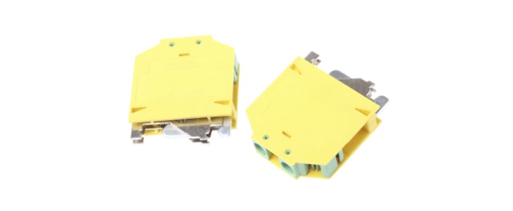 Phoenix Contact 2-Way Earth Terminal Block, 26 → 10 AWG Wire, Screw Down, Polyamide Housing