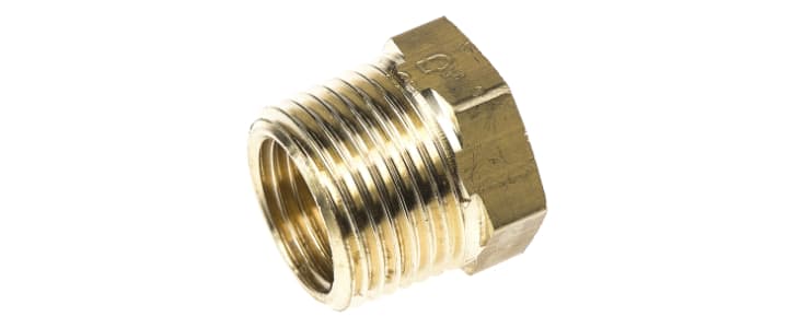 Legris Brass Pipe Fitting, Straight Threaded Reducer, Male R 3/8in to Female G 1/4in