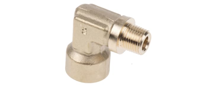 Legris Brass Pipe Fitting, 90° Threaded Elbow, Male R 1/8in to Female G 1/8in