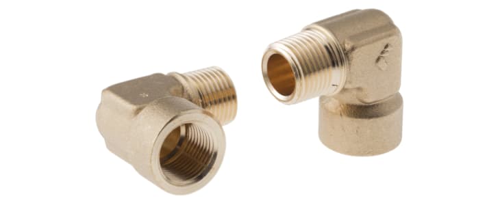 Legris Brass Pipe Fitting, 90° Threaded Elbow, Male R 1/2in to Female G 1/2in