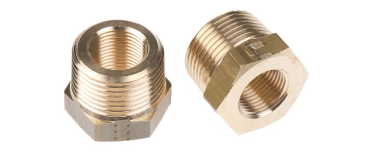 Legris Brass Pipe Fitting, Straight Threaded Reducer, Male R 3/4in to Female G 3/8in