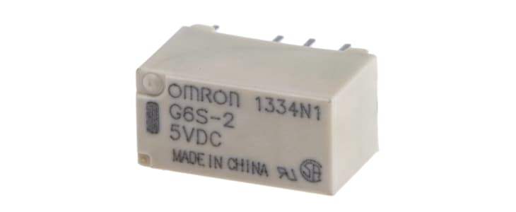 Omron PCB Mount Signal Relay, 5V dc Coil, 2A Switching Current, DPDT