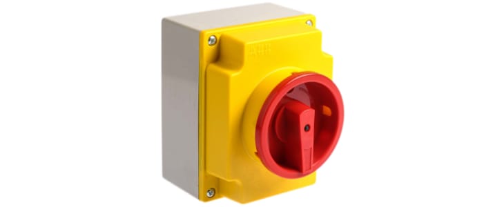 ABB 3P Pole Isolator Switch - 25A Maximum Current, 9kW Power Rating, IP65