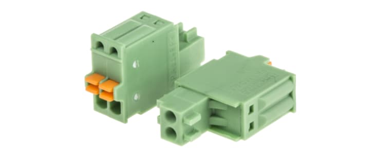 Phoenix Contact 2.5mm Pitch 2 Way Pluggable Terminal Block, Plug, Cable Mount, Spring Cage Termination