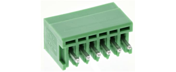 Phoenix Contact 2.5mm Pitch 6 Way Pluggable Terminal Block, Header, Through Hole, Solder Termination