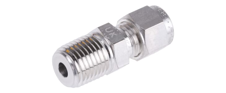 Parker Stainless Steel Pipe Fitting, Straight Coupler, Male NPT 1/4in