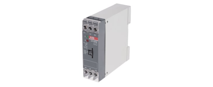 ABB 1SVR Series DIN Rail Mount Timer Relay, 200 → 240 V ac, 24V ac/dc, 1-Contact, 0.3 → 30s, 1-Function,