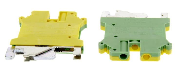 Phoenix Contact 2-Way DIN Rail Earth Modular Terminal Block, 24 → 10 AWG Wire, Screw Down, Polyamide Housing,