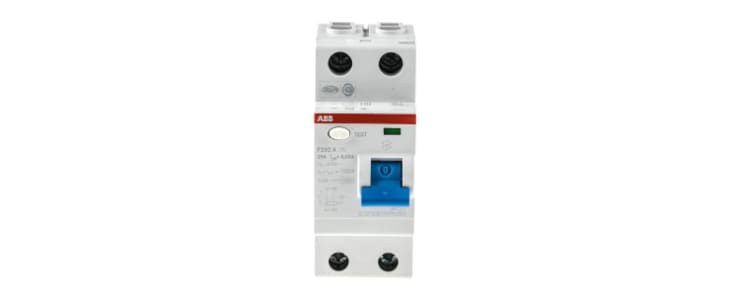 ABB RCCB, 25A, 2 Pole, 30mA, Type A, 230V ac