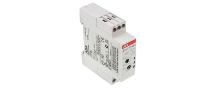 ABB DIN Rail Mount Timer Relay, 24 → 240 V ac, 24 → 48V dc, 1-Contact, 0.05 s → 100h, 1-Function,