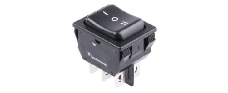 TE Connectivity DPDT, On-Off-On Rocker Switch Panel Mount