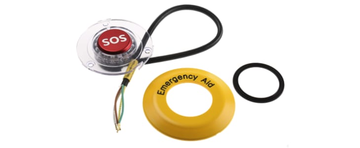 EAO 56 Series Illuminated Emergency Button, Momentary, Panel Mount, SPST, Red LED, IP65, IP67