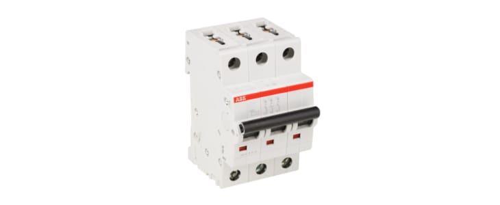 ABB Compact Home SH200 MCB, 3P Poles, 10A Curve C, 440V AC, 6 kA Breaking Capacity, MCB