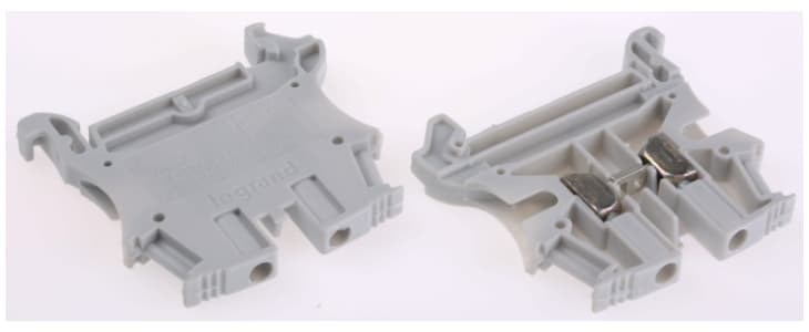 Legrand 371 Series Grey DIN Rail Terminal Block, 4mm², Single-Level, Screw Termination