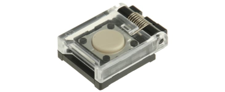 Button Tactile Switch, SPST 50 mA @ 24 V dc Through Hole