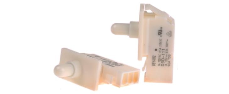 Omron Door Micro Switch, Plunger, SPDT 500 mA V ac @ 250 IP40, -30 → +60°C