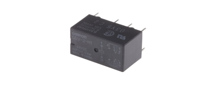 Omron PCB Mount Signal Relay, 48V dc Coil, 1A Switching Current, DPDT