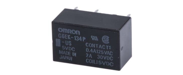 Omron PCB Mount Latching Signal Relay, 5V dc Coil, 3A Switching Current, SPDT