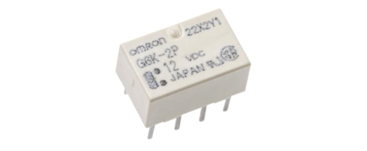Omron PCB Mount Signal Relay, 12V dc Coil, 1A Switching Current, DPDT