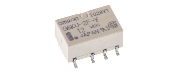 Omron Surface Mount Latching Signal Relay, 12V dc Coil, 1A Switching Current, DPDT