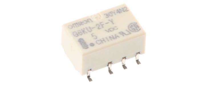 Omron Surface Mount Latching Signal Relay, 5V dc Coil, 1A Switching Current, DPDT