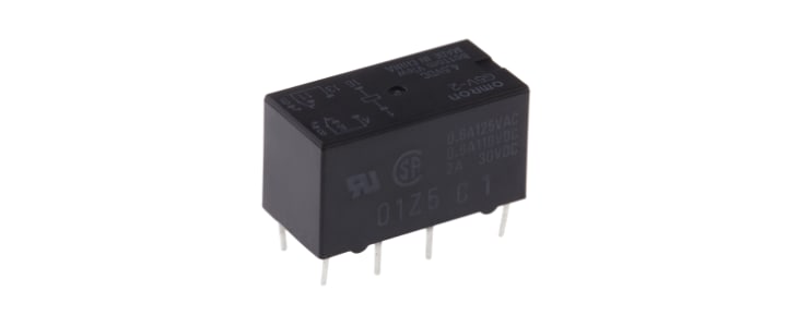 Omron PCB Mount Signal Relay, 4.5V dc Coil, 2A Switching Current, DPDT