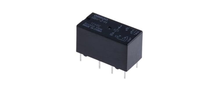 Omron PCB Mount Signal Relay, 12V dc Coil, 1A Switching Current, DPDT