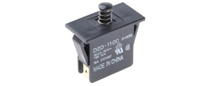 Omron Door Micro Switch, Plunger, SPDT 16 A @ 250 V ac, -25 → +85°C