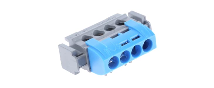 Legrand Distribution Block, 4 Way, 1.5 → 16mm², 80A, 400 V ac, Blue