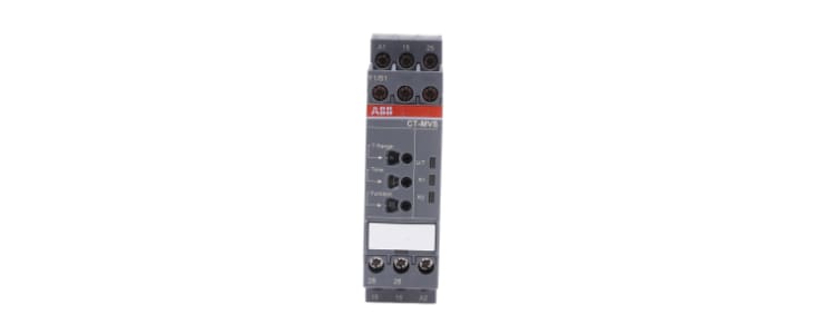 ABB 1SVR Series DIN Rail Mount Timer Relay, 24 → 240 V ac, 24 → 48V dc, 2-Contact, 0.05 s → 300h,