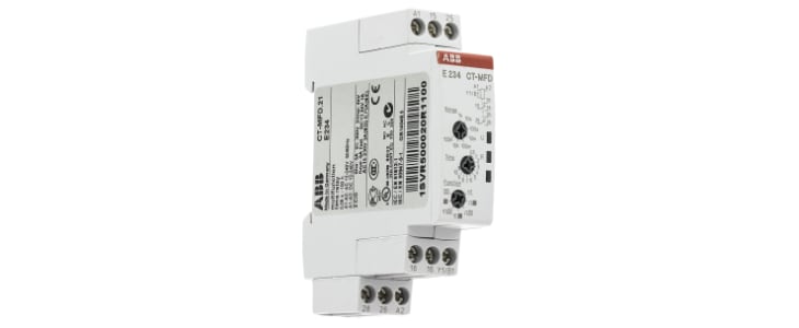 ABB DIN Rail Mount Timer Relay, 12 → 24V ac/dc, 2-Contact, 0.05 s → 100h, DPDT