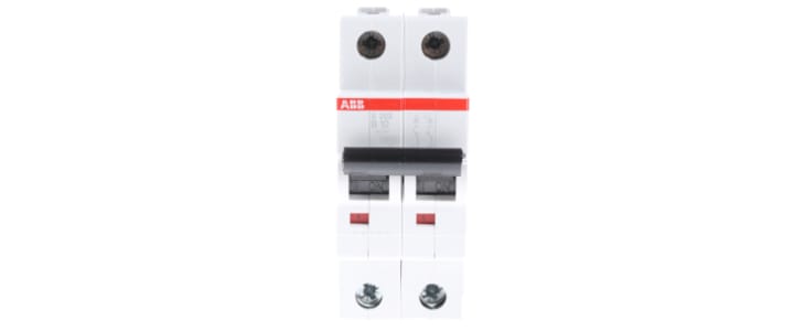 ABB System Pro M Compact S200 MCB, 2P Poles, 10A Curve B, 400V AC, 6 kA Breaking Capacity, MCB