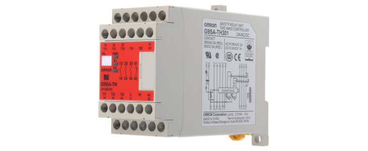 Omron Dual-Channel Two Hand Control Safety Relay, 24V ac/dc, 3 Safety Contacts