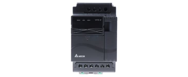 Delta Electronics Inverter Drive, 2.2 kW, 3 Phase, 460 V ac, 7.1 A, VFD-E Series