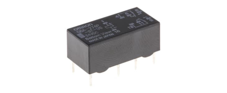Omron PCB Mount Signal Relay, 24V dc Coil, 2A Switching Current, DPDT