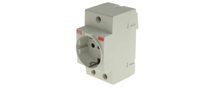 ABB Grey 1 Gang Plug Socket, 16A, Type L - Italian, Indoor Use