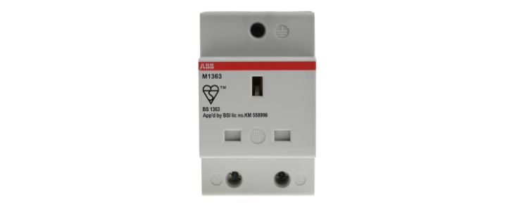 ABB Grey 1 Gang Plug Socket, 13A, Type G - British, Indoor Use