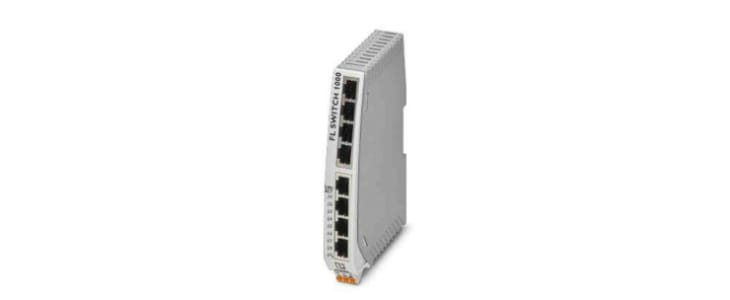 Phoenix Contact FL SWITCH 1000 Series DIN Rail Mount Ethernet Switch, 8 RJ45 Ports, 100Mbit/s Transmission, 24V dc