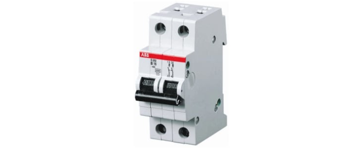 ABB System Pro M Compact S200M MCB, 2P Poles, 63A Curve B, 440V AC, 125V DC, 10 kA Breaking Capacity, MCB