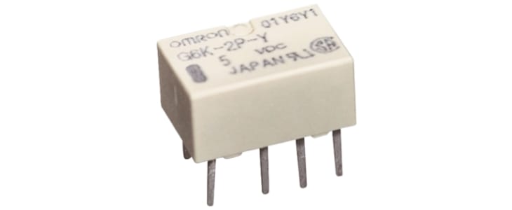 Omron PCB Mount Latching Signal Relay, 12V dc Coil, 1A Switching Current, DPDT