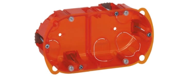 Legrand Batibox Orange Plastic Back Box, NF, 2 Gangs