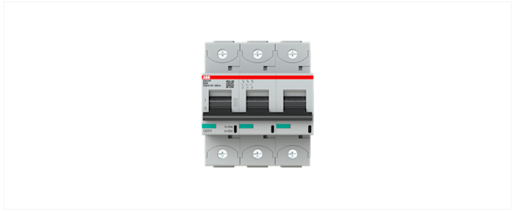 ABB High Performance S800N MCB, 3P Poles, 80A Curve B, 400V AC, 36 kA Breaking Capacity, MCB