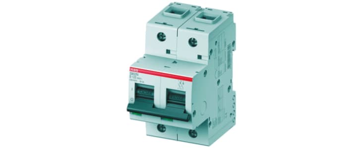 ABB High Performance S800N MCB, 2P Poles, 63A Curve B, 400V AC, 6 kA Breaking Capacity, MCB