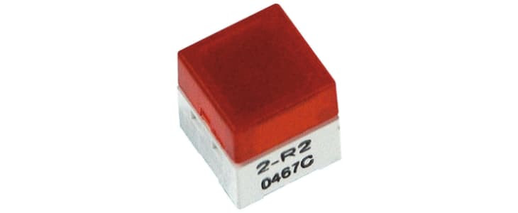 IP00 Red Cap Tactile Switch, SPST 50 mA @ 24 V dc