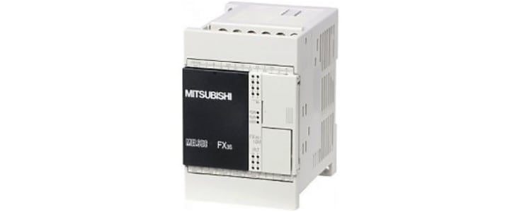 Mitsubishi FX3S Series PLC CPU for Use with FX3 Series, Transistor (Source) Output, 8 (Sink/Source)-Input, Sink, Source