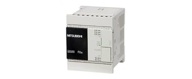 Mitsubishi FX3S Series PLC CPU for Use with FX3 Series, Transistor (Source) Output, 12 (Sink/Source)-Input, Sink,